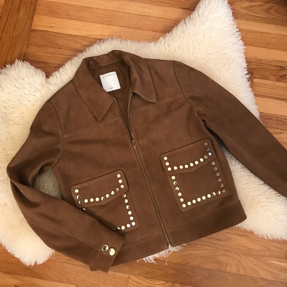 SANDRO leather Jacquet automn 🍂 2018